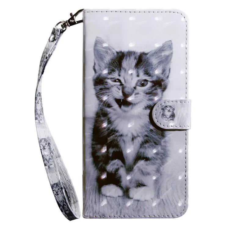 For Motorola Moto G54 5G Case 3D Pattern Leather Magnetic Wallet Phone Cover