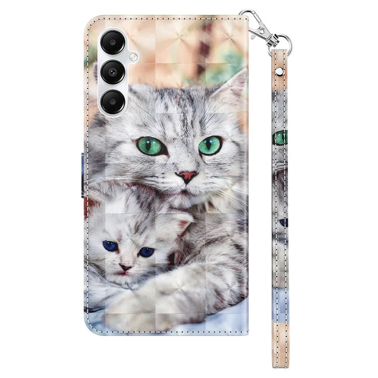 For Samsung Galaxy A05s 4G Case PU Leather Pattern Printing Flip Phone Cover