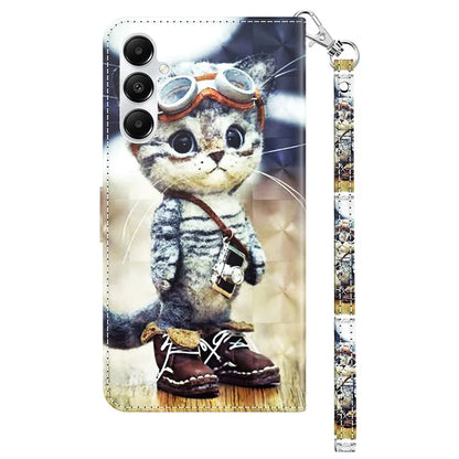 For Samsung Galaxy A05s 4G Case PU Leather Pattern Printing Flip Phone Cover
