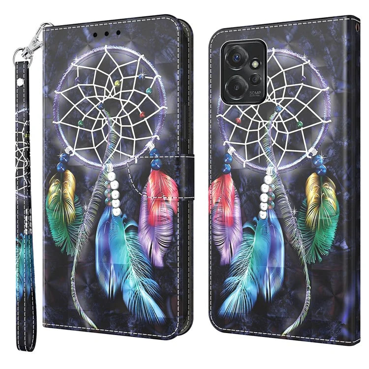 For Motorola Moto G Power 5G Case 3D Pattern PU Leather Phone Cover