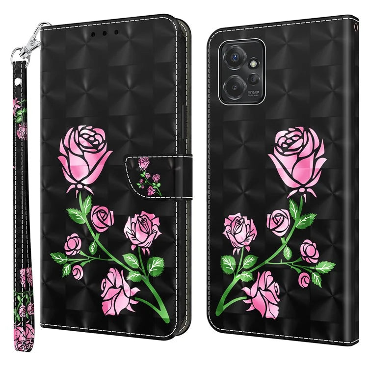 For Motorola Moto G Power 5G Case 3D Pattern PU Leather Phone Cover