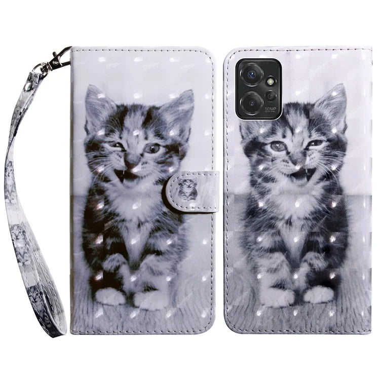 For Motorola Moto G Power 5G Case 3D Pattern PU Leather Phone Cover