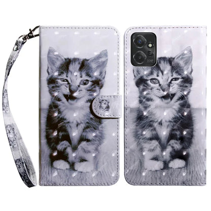 For Motorola Moto G Power 5G Case 3D Pattern PU Leather Phone Cover