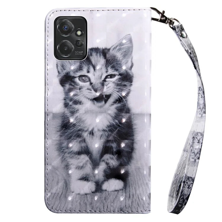 For Motorola Moto G Power 5G Case 3D Pattern PU Leather Phone Cover
