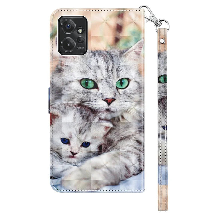 For Motorola Moto G Power 5G Case 3D Pattern PU Leather Phone Cover