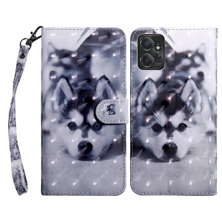 For Motorola Moto G Power 5G Case 3D Pattern PU Leather Phone Cover