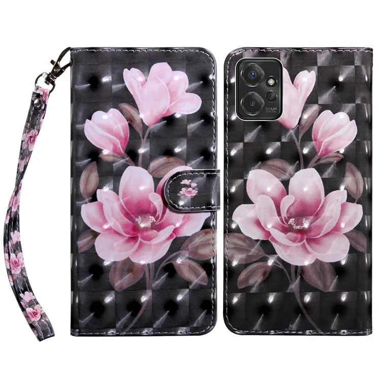 For Motorola Moto G Power 5G Case 3D Pattern PU Leather Phone Cover