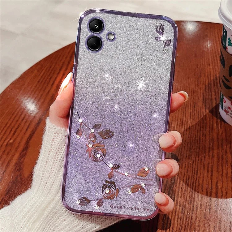 KADEM For Samsung Galaxy M13 5G / A04 4G (164.4 x 76.3 x 9.1mm) Case Flower Decor Phone Cover