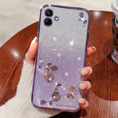 KADEM For Samsung Galaxy M13 5G / A04 4G (164.4 x 76.3 x 9.1mm) Case Flower Decor Phone Cover
