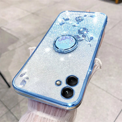 KADEM For Samsung Galaxy M13 5G / A04 4G (164.4 x 76.3 x 9.1mm) Cover Kickstand Glitter TPU Phone Case