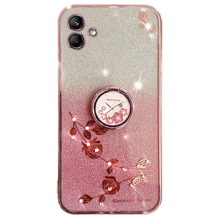 KADEM For Samsung Galaxy M13 5G / A04 4G (164.4 x 76.3 x 9.1mm) Cover Kickstand Glitter TPU Phone Case
