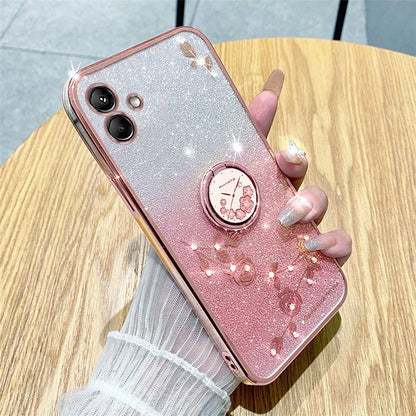 KADEM For Samsung Galaxy M13 5G / A04 4G (164.4 x 76.3 x 9.1mm) Cover Kickstand Glitter TPU Phone Case