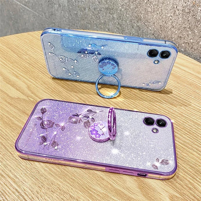KADEM For Samsung Galaxy M13 5G / A04 4G (164.4 x 76.3 x 9.1mm) Cover Kickstand Glitter TPU Phone Case