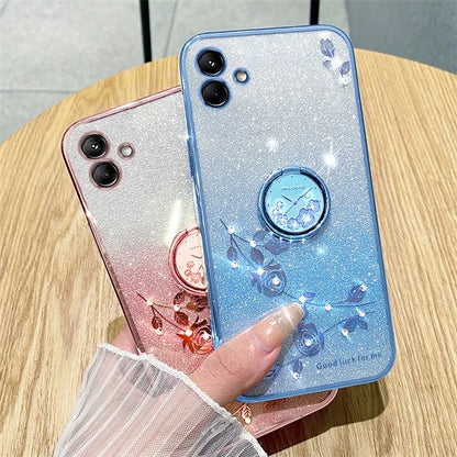 KADEM For Samsung Galaxy M13 5G / A04 4G (164.4 x 76.3 x 9.1mm) Cover Kickstand Glitter TPU Phone Case