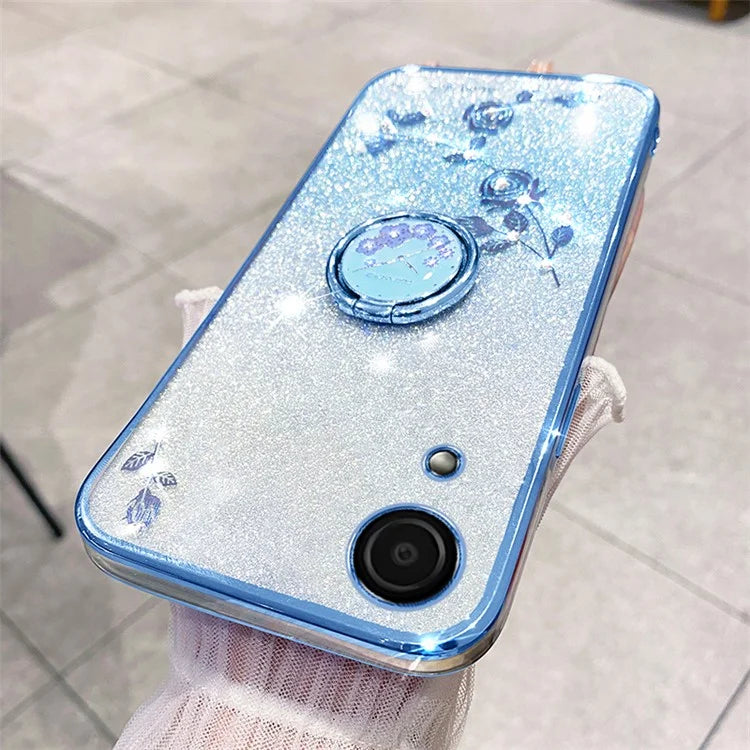 KADEM For Samsung Galaxy A03 Core Case Flower Pattern TPU Cell Phone Kickstand Cover
