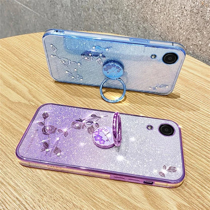 KADEM For Samsung Galaxy A03 Core Case Flower Pattern TPU Cell Phone Kickstand Cover
