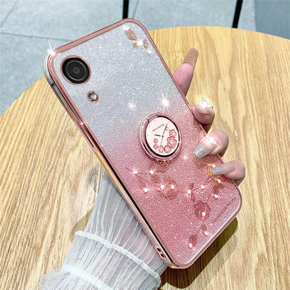 KADEM For Samsung Galaxy A03 Core Case Flower Pattern TPU Cell Phone Kickstand Cover