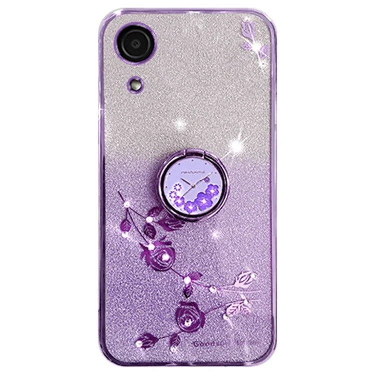 KADEM For Samsung Galaxy A03 Core Case Flower Pattern TPU Cell Phone Kickstand Cover