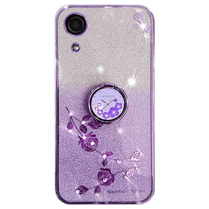 KADEM For Samsung Galaxy A03 Core Case Flower Pattern TPU Cell Phone Kickstand Cover
