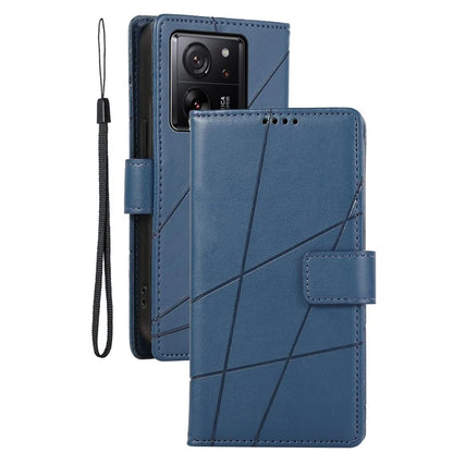DF-06 For Xiaomi 13T / 13T Pro / Redmi K60 Ultra Case Lines Imprinted Leather Stand Wallet Phone Cover