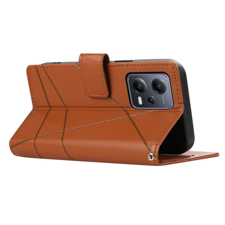 DF-06 For Xiaomi Poco X5 5G / Redmi Note 12 5G (China) / (India) / (Global) Case Imprinted PU Leather Phone Cover