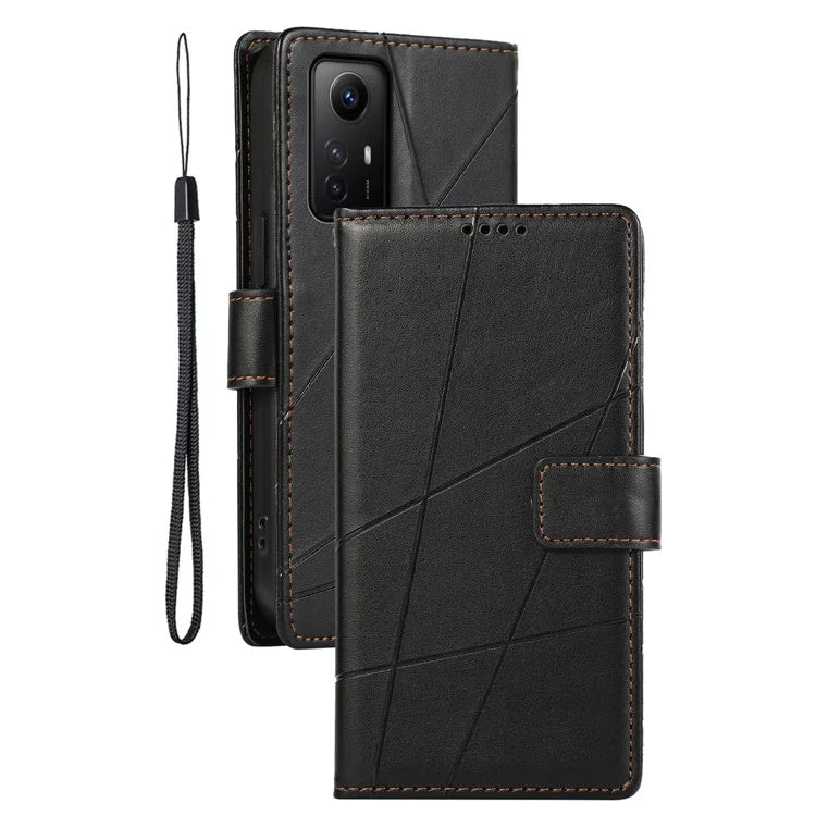 DF-06 For Xiaomi Redmi Note 12S 4G Case Lines Imprinted Phone Leather Protective Cover