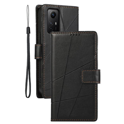 DF-06 For Xiaomi Redmi Note 12S 4G Case Lines Imprinted Phone Leather Protective Cover