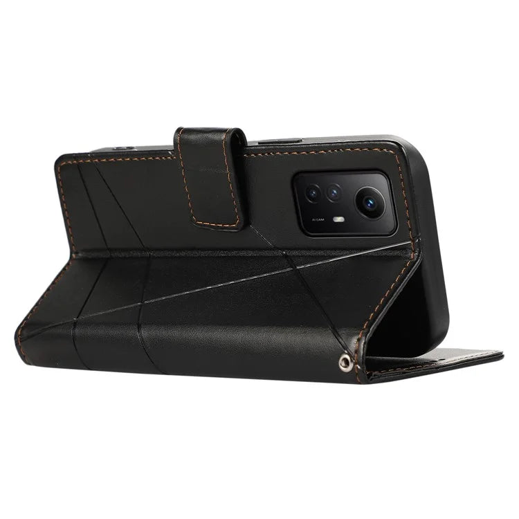 DF-06 For Xiaomi Redmi Note 12S 4G Case Lines Imprinted Phone Leather Protective Cover