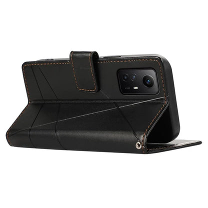 DF-06 For Xiaomi Redmi Note 12S 4G Case Lines Imprinted Phone Leather Protective Cover