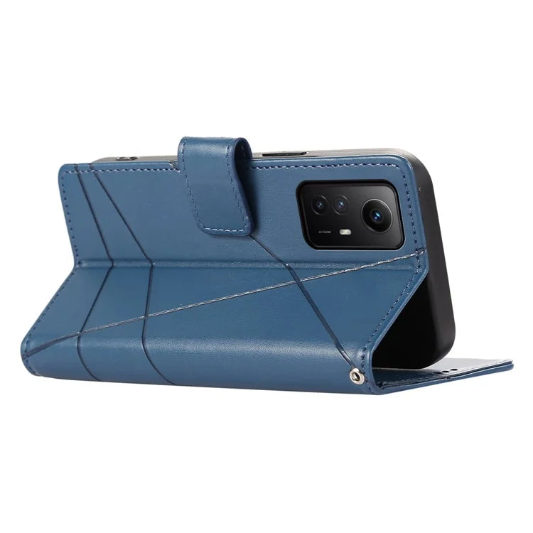 DF-06 For Xiaomi Redmi Note 12S 4G Case Lines Imprinted Phone Leather Protective Cover
