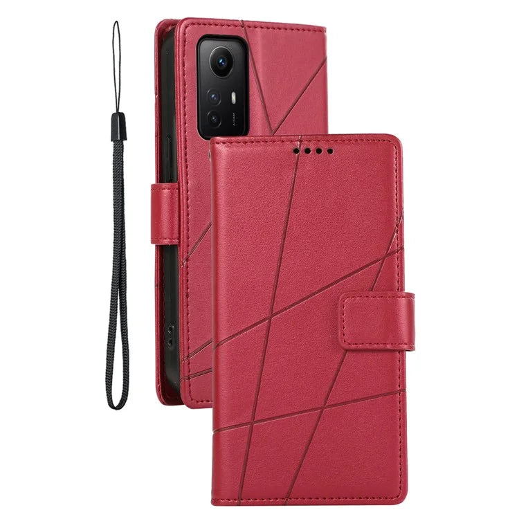 DF-06 For Xiaomi Redmi Note 12S 4G Case Lines Imprinted Phone Leather Protective Cover