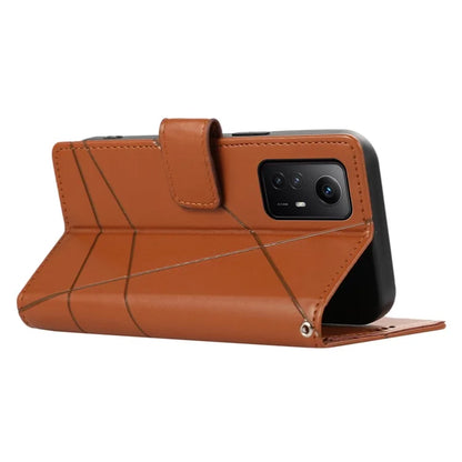 DF-06 For Xiaomi Redmi Note 12S 4G Case Lines Imprinted Phone Leather Protective Cover