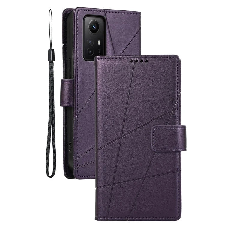 DF-06 For Xiaomi Redmi Note 12S 4G Case Lines Imprinted Phone Leather Protective Cover