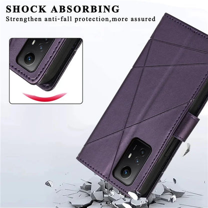 DF-06 For Xiaomi Redmi Note 12S 4G Case Lines Imprinted Phone Leather Protective Cover