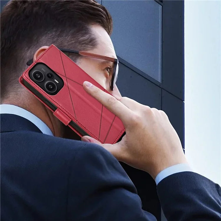 DF-06 For Xiaomi Redmi Note 12 Turbo / Poco F5 5G Case Cellphone Imprinted Leather Cover