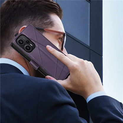 DF-06 For Xiaomi Redmi Note 12 Turbo / Poco F5 5G Case Cellphone Imprinted Leather Cover