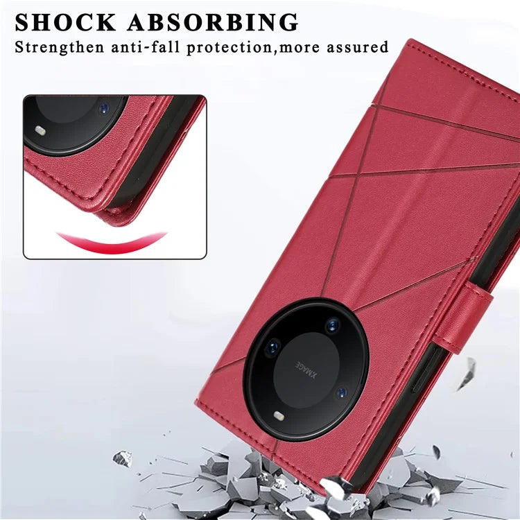 DF-06 For Huawei Mate 60 Case PU Leather Wallet Folding Stand Phone Cover