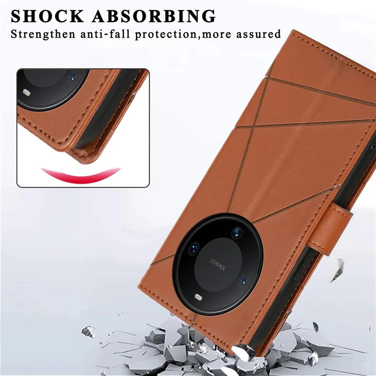 DF-06 For Huawei Mate 60 Case PU Leather Wallet Folding Stand Phone Cover