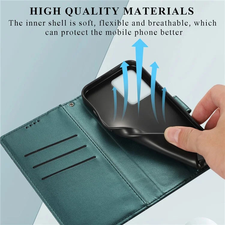 DF-06 For Xiaomi Redmi Note 12 4G Case Lines Imprinted Leather Phone Flip Stand Cover