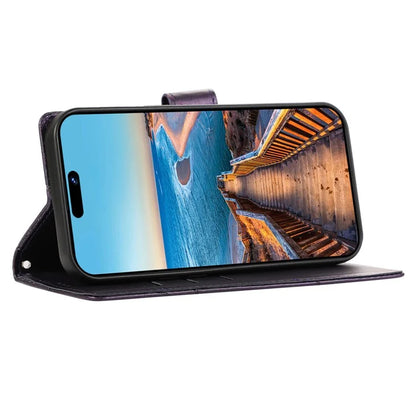 DF-06 For Xiaomi Redmi Note 12 4G Case Lines Imprinted Leather Phone Flip Stand Cover