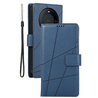 DF-06 For Huawei Mate 60 Pro Case Lines Imprinted Leather Wallet Mobile Phone Cover