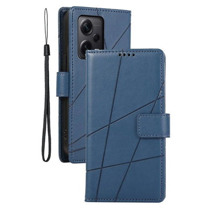 DF-06 For Xiaomi Redmi Note 12 Pro+ 5G Lines Imprint Leather Shockproof Phone Cover