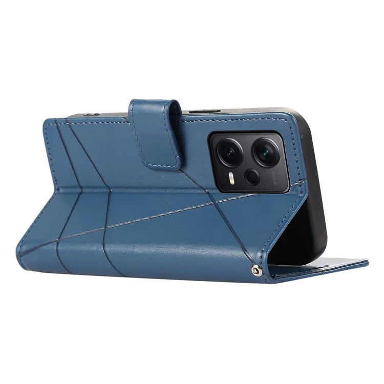 DF-06 For Xiaomi Redmi Note 12 Pro+ 5G Lines Imprint Leather Shockproof Phone Cover