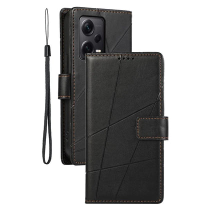 DF-06 For Xiaomi Redmi Note 12 Pro+ 5G Lines Imprint Leather Shockproof Phone Cover