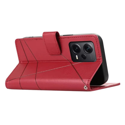 DF-06 For Xiaomi Redmi Note 12 Pro+ 5G Lines Imprint Leather Shockproof Phone Cover