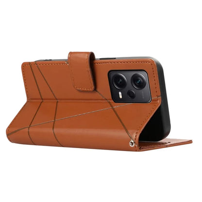 DF-06 For Xiaomi Redmi Note 12 Pro+ 5G Lines Imprint Leather Shockproof Phone Cover