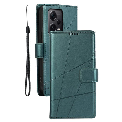 DF-06 For Xiaomi Redmi Note 12 Pro+ 5G Lines Imprint Leather Shockproof Phone Cover