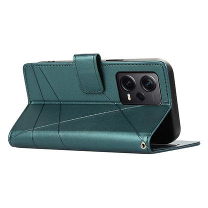 DF-06 For Xiaomi Redmi Note 12 Pro+ 5G Lines Imprint Leather Shockproof Phone Cover
