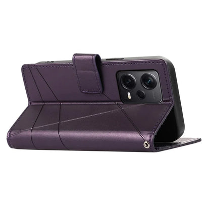 DF-06 For Xiaomi Redmi Note 12 Pro+ 5G Lines Imprint Leather Shockproof Phone Cover