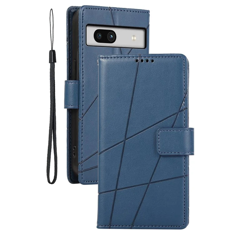 DF-06 For Google Pixel 7a Cover Phone Leather Anti-drop Case with Wallet Stand